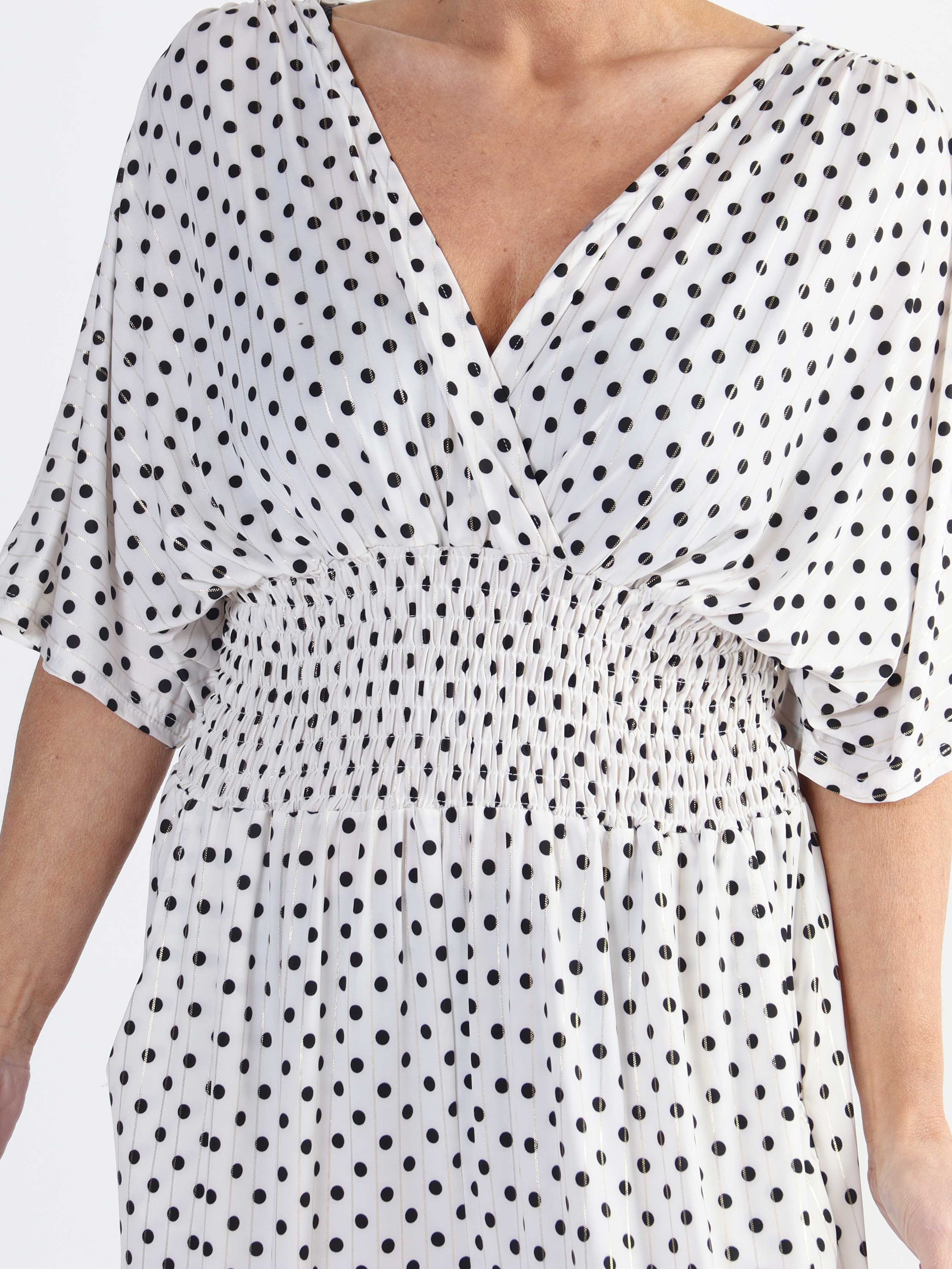 Pams Dot Jumpsuit - Elastisk plus size buksedragt med prikker